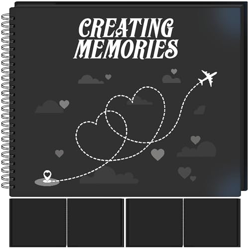 Álbum de recortes 10x8 pulgadas, encuadernación en espiral negra, tapa dura de cartón kraft, 40 páginas, para crear y preservar recuerdos miniatura 7