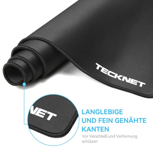 TECKNET Alfombrilla de ratón XXL Speed Gaming, 900 x 400 mm, alfombrilla de escritorio negra, alfombrilla de ratón para gamer, alfombrilla de ratón impermeable, superficie especial mejora la precisión - imagen 7