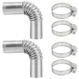 Abgasrohr Verbindung 24mm Edelstahl 2 Stück Universell für Wohnmobil & Boot Passend für Standheizung, Dieselheizung & Generator, Auspuffrohr Anschluss