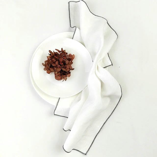 Set di 10 tovaglioli, 40 x 40 cm, in puro lino, ecologico, durevole, ideale per matrimoni, riunioni di famiglia, picnic e molto altro ancora