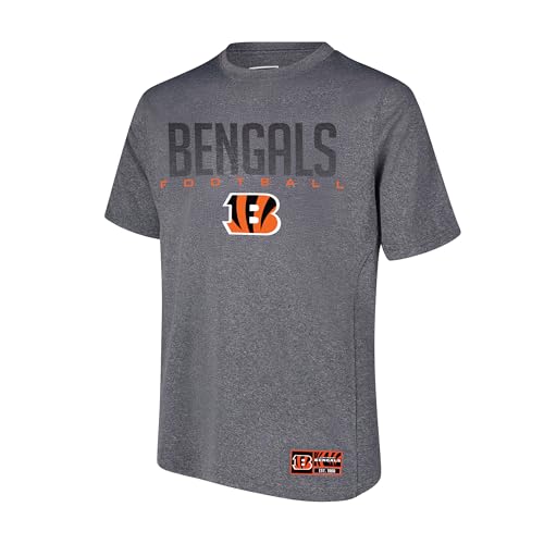 Ultra Game Men's NFL Official Super Soft Game Day T-Shirt, Cincinnati Bengals, Heather Charcoal, Small