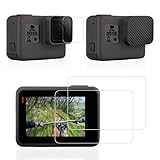 Sametop Replacement Screen Protector Compatible with GoPro Hero 6 Hero 5 Cameras with Lens Cap Cover and Tempered Glass Film Accessory