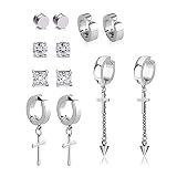 pendientes iman madrid 【VALOR / MEDIDAS】 - En un pedido obtendrá 6 pares de pendientes magnéticos con clip sin perforaciones. CZ cuadrada / CZ redonda / pendientes magnéticos redondos / pendientes con clip / pendientes con cruz. Tamaño CZ 6 mm / 8 mm. Tamaño cruzado 24 * 16 mm / 7 * 11 mm. Juego de aretes rentable, merece comprar.