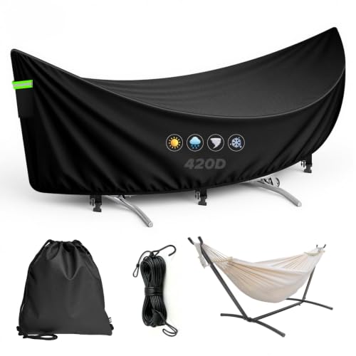 ZUYIYI 11-12Ft Hammock Cover Waterproof, 420D Hammock Stand Cover Outdoor
