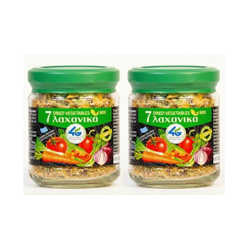 4G – Mezcla Griega de 7 Verduras Secas – Pack de 2 x 70 g (Total 140 g) – Ideal para Ensaladas, Aperitivos y Cocina Mediterránea