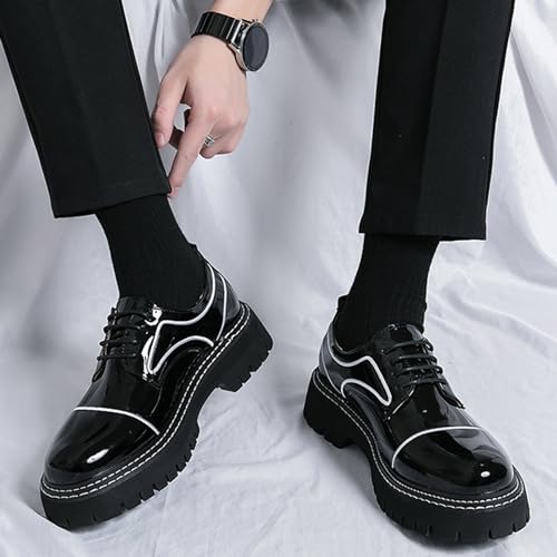 ADMLZQQ Mens Dress Shoes Oxford Shoes for Men Formal Round Toe Lace Up Business Tuxedo Shoes4