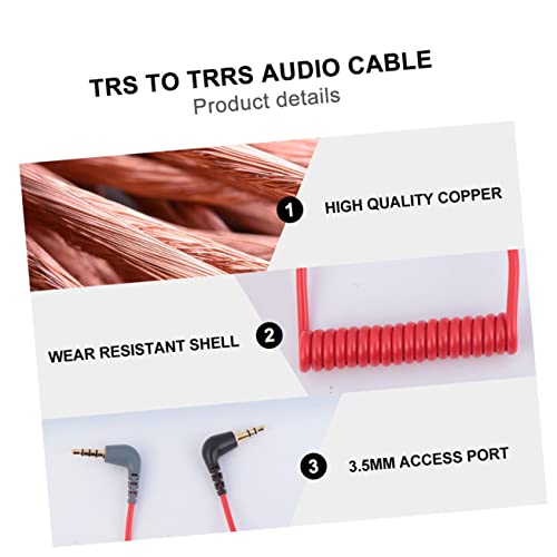 Cable de audio rojo TEHAUX de 2 piezas para micro de exterior 3