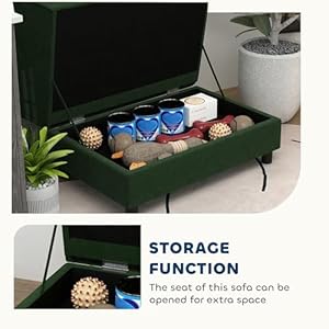 PawHut Luxury Fancy Dog Couch with Hidden Storage Small Dog Sofa Bed with 2 Soft Foam Modern Pet Furniture for Puppies Little Breeds Green