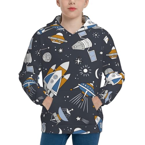 Space Cars Kid Hoodies Boys Sweatshirts Girls Pullover with Pocket