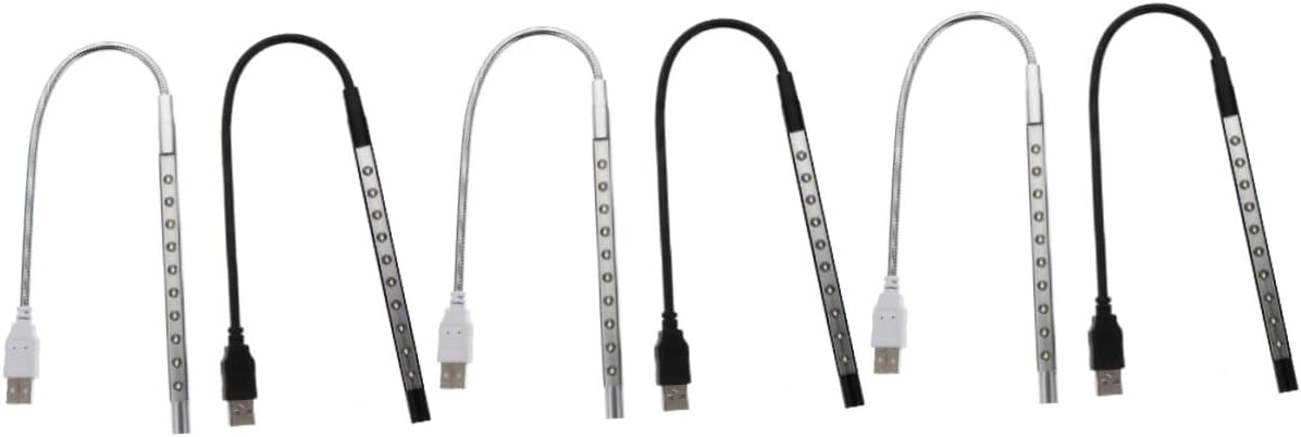 DOITOOL 6pcs USB Led Reading Lamp for Night Reading for Laptops Desktops and Bedside Use Led Brightness USB Power Connection