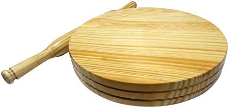 Bignay Wooden Chakla, Perfect for Making Chappati at Home, Wooden Roti/Chapati Maker, Wood Rolling Board and Rolling Pin Set (Chakla Belan)