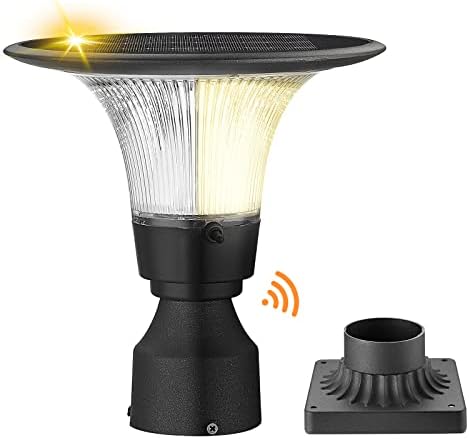 Lovus Solar Post Light Fixture, Outdoor Dusk to Dawn Solar Post Lamp with Two Mounting Options-Pole/Pier Mount, IP65 Waterproof, Adjustable Warm/White Color Temperature, Perfect for Pathway, SF-003