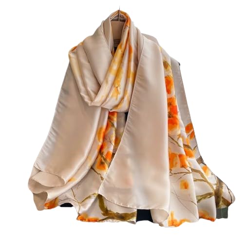 Image of MALINA Women's Polyester Silk Satin Stole Scarf - Soft Lightweight Fashion Wrap, Elegant Floral & Gradient Design, summer stole,Scarf For Women,Premium Stole,Large Size 180x90 cm'