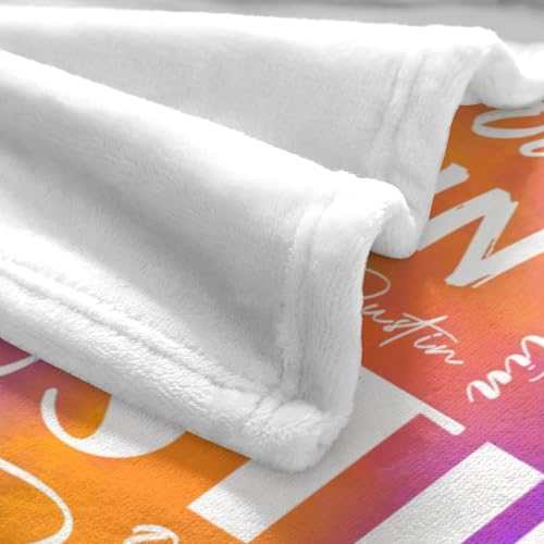 Name Blanket Personalized Name Blanket Customized Blanket with Name Text for Adult Kid Birthday Christmas Mothers Fathers Valentines Day Gift