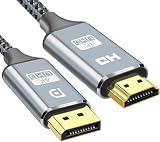 4K DisplayPort (ディスプレイポート) - HDMI 変換ケーブル 4.5M 1080P@120Hz 4K＠30Hz 単方向伝送 DP 1.2 to HDMI 1.4 変換 コード 高耐久性 モニター、プロジェクター、HDTV、デスクトップ、PC、HP、Dell などと互換性あり