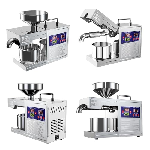 DITOSH Oil Press Machine Oil Extractor Commercial Automatic Stainless Steel Cold Press Oil Machine Electric Seed Oil Maker Silver Oil Pressure Machine for Home Use 820 W 110 V US Plug