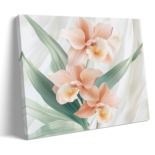 Toile orchidées vertes DEBAOKA déco zen pour salon moderne