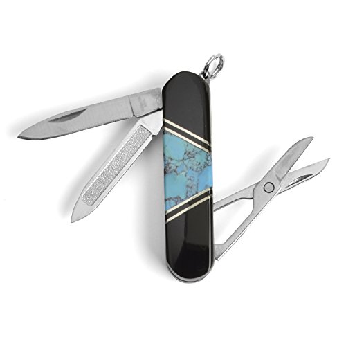 Santa Fe Stoneworks Scissors Pocket Knife, Turquoise and Jet