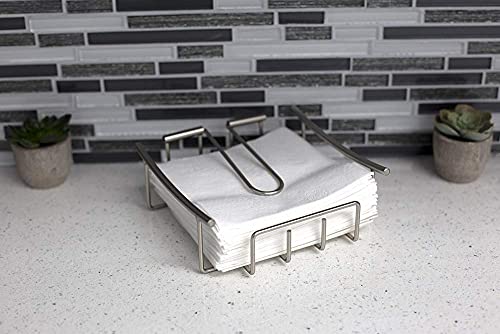 Home Basics Simplicity Collection Flat Napkin Holder With Weighted Pivoting Arm, Satin Nickel (1) #TOP5
