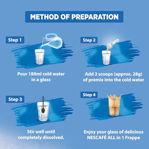 Image of NESCAFE All in 1 Frappe | Instant Cold Coffee Premix - Just Add Cold Water | 300g Jar, Powder
