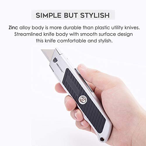 Orientools Utility Knife Safety Heavy Duty Box Cutter, 3 Position Locking Blade, Retractable 3-Pack Set #TOP5