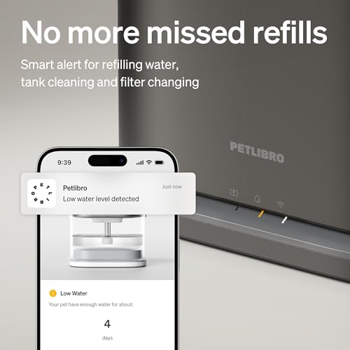Image of PETLIBRO Upgrade Cat Water Fountain Stainless Steel Tray, Dockstream 2 Cat Fountain Indoor, 3L /101oz Auto Cat Fountains for Drinking, App Monitoring Pet Water Fountain Dog, 5G WiFi Cat Water Dispenser