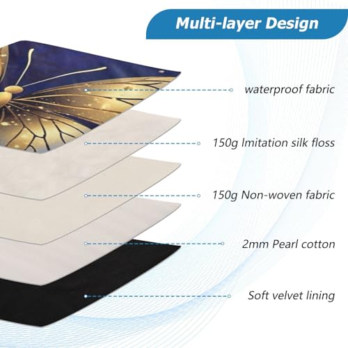 Funda para portátil 13-14 pulgadas azul con mariposas miniatura 4