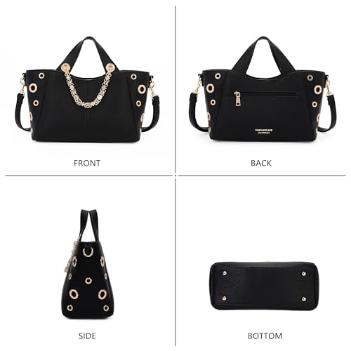 Image of Leather Tote Bag for Women Work Travel Casual Shoulder Crossbody Bags with Strap