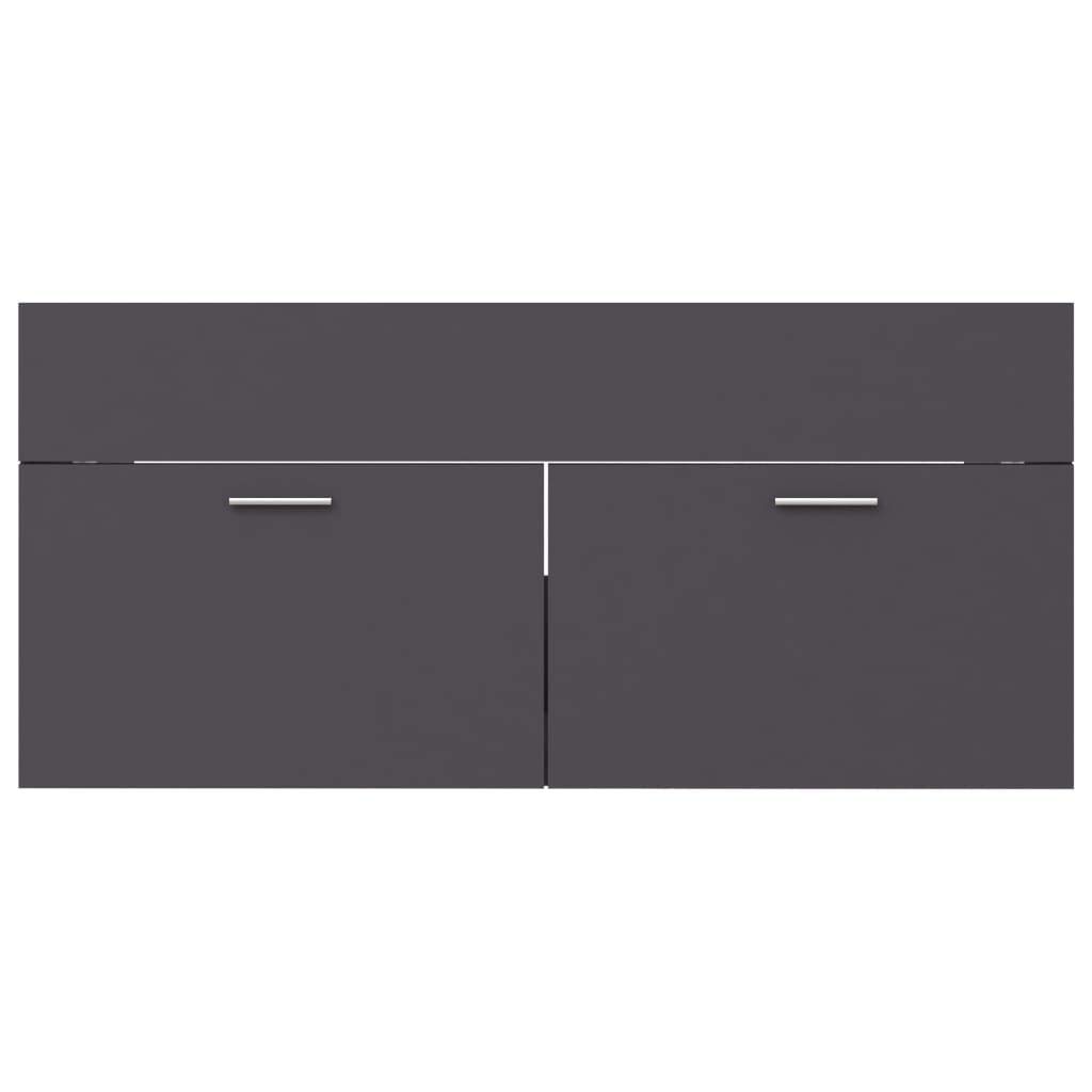 Mobile con Lavello Grigio 100x38.5x46 cm Legno Ingegnerizzato