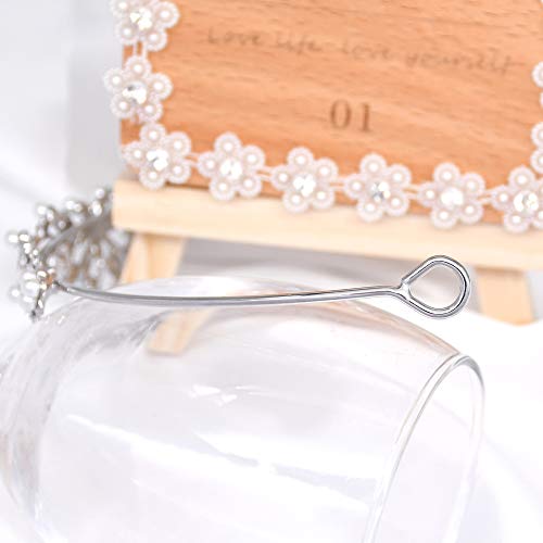 Rhinestone Pearl Tiaras and Crowns Headpieces For Women and flower girls Bridgerton Hair Accessories for Birthday Prom Wedding Princess Crown