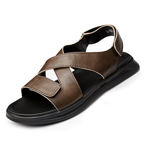 Men's Sandals Outdoor Beach Shoes Casual Breathable Leather Sandals Slippers