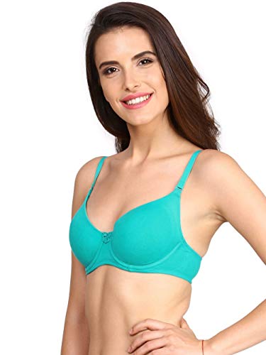 Image of Jockey 1245 Women Under-Wired Padded Super Combed Cotton Elastane Stretch Medium Coverage T-Shirt Bra with Detachable Straps