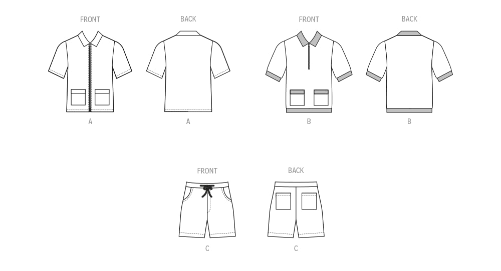 MCCALLS M8414AA Men's Knit Shirts and Shorts AA (34-36-38-40-42), Multicolour - Image 3