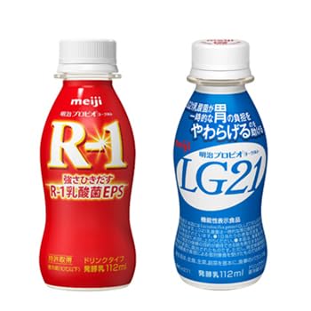 明治ヨーグルト2種類「R-1ドリンクタイプ」「プロビオLG21ドリンクタイプ」セット 112ml×24本×2種類(48本入り)