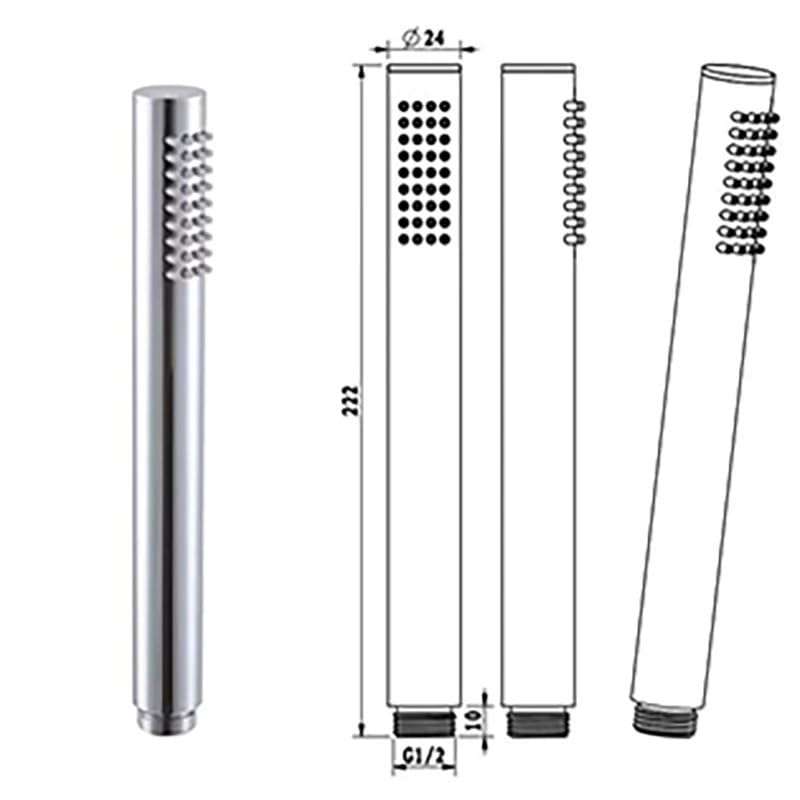 Potente soffione doccia a mano in ottone spazzolato dorato ad alta pressione con tubo bianco Soffione doccia per il massimo relax