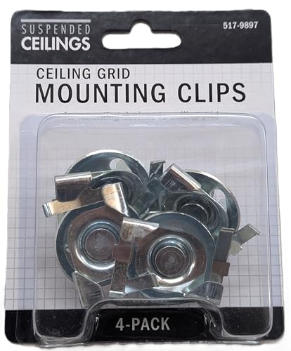 Ceiling Grid Mounting Clips &ndash; 4 Pack