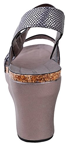 Pierre Dumas Hester-8 Women's Strappy Platform Wedge Sandals,Pewter,8.5 #TOP3