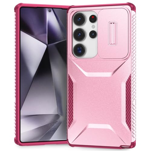 Yerebel Case for Galaxy S25 Ultra Case, for Samsung S25Ultra 5G SM-S938B Cases with Slide Camera Cover, Military Grade Non-Slip Shockproof Protective Phone Cover for Samsung Galaxy S25 Ultra Pink Wine by Yerebel - Used condition - US$6.94