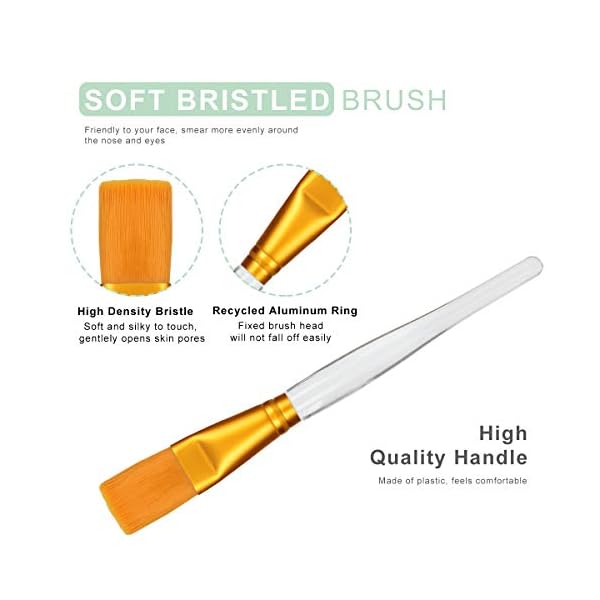 Plazuria Face Mask Mixing Bowl Set, 5 in 1 DIY Facemask Mixing Tool Kit with Facial Mask Bowl Stick Spatula Silicone Face Mask Brush & Premium Soft Face Brushes