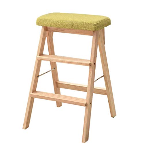 Escalera portátil para el hogar con peldaños estables de madera 2
