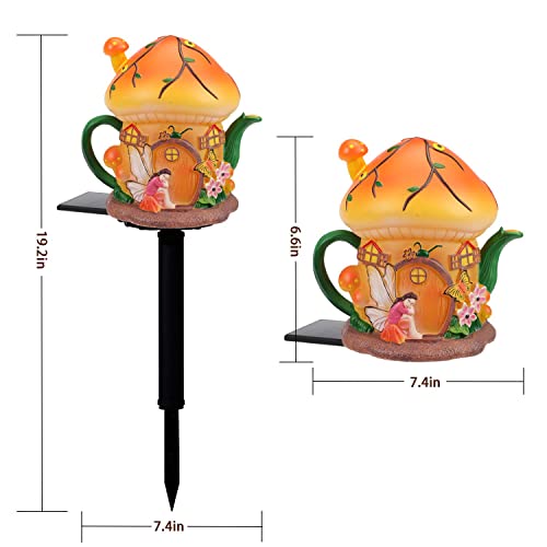 Zfnn Mushroom Fairy Garden House Statues With Solar Garden Stakes Lights,Light Up Fairies Houses Outdoor,Solar Garden Lights Outdoor Decorative Fairy Garden Decor For Patio Yard Lawn Ornament #TOP3