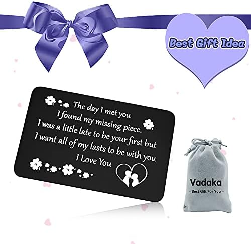 Metal Wallet Insert Card for Boyfriend Gifts from Girlfriend Anniversary Card Gifts Engraved Wallet Insert Card to My Man Husband Fiance Gift Couple Deployment Gifts Valentines Day Birthday Gift
