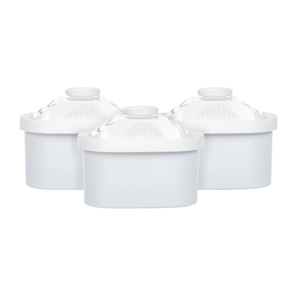 Invero Pack of 3 Universal Replacement Water Filter Cartridges - Compatible for Brita Maxtra+ & XL Jug, Kettle Filter, Fits Bosch, Mavea, Elemaris XL, Elemaris, Merella Cool, Brita Flow Water Tank