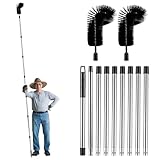 ACESOME Dachrinnenbürste 350cm Dachrinnenreiniger, Dachrinnen Reinigung, Teleskop Tachrinnenreiniger Leicht zu Zerlegen, für Reinigen von Blättern Schmutz Fenstern Dachrinnen Kronleuchtern (1 Bürste)