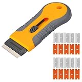 【Material de alta calidad】 El interior de este raspador está hecho de plástico y la empuñadura exterior está hecha de mango de goma antideslizante duradero de polipropileno resistente. Diseño ergonómico de mango curvo, con mayor comodidad y control.