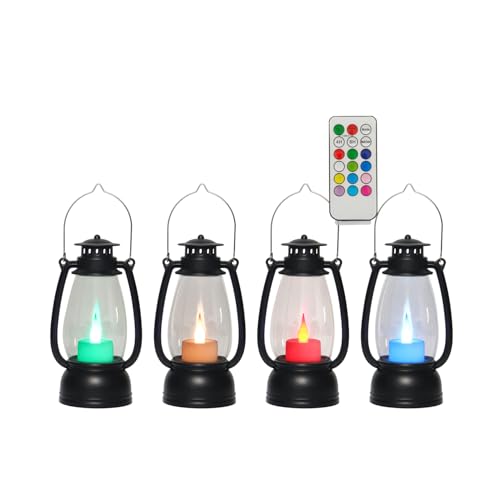 LLQ Small Western Lanterns Decorative with Remote Timer & Color