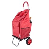 Bigger Trolley Dolly Cart, Red Shopping Grocery Foldable Cart