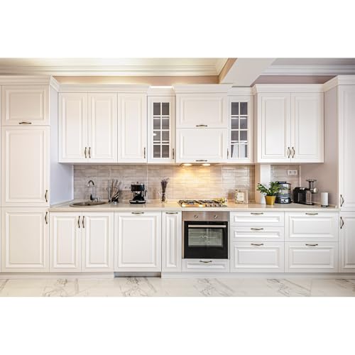 Toile de fond blanche de cuisine moderne en bois pour photographie murale 3,7x2,4m