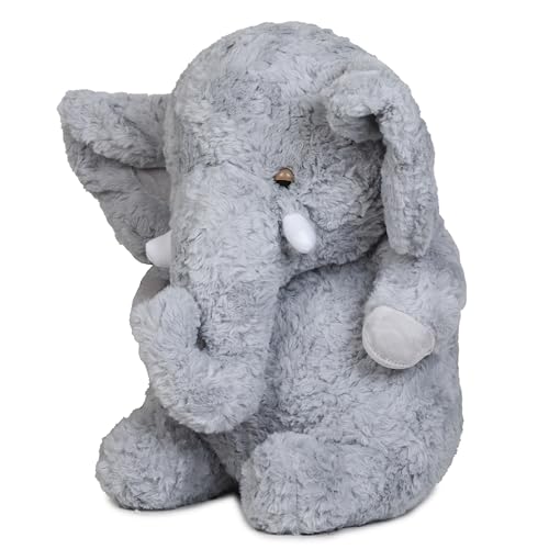 Image of ADORA Elephant Soft Toy for Kids - 50 cm Grey Animal Elephant Soft Toy for Baby of Plush Hugging Pillow Soft Toy for Kids Boy Girl Birthday Wife, Boyfriend, Husband, Couple Items