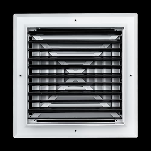 Fits 12x12 Duct Opening 4 Way Aluminum Square Ceiling Diffuser by Handua | Register Vent Cover Grille for Ceiling | Rust Proof | White | Outer Dimensions: 13.75" X 13.75" by Handua - Used condition - Image 9